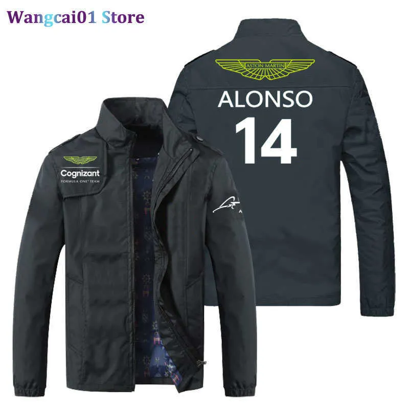 Casacos de roupas de tamanho grande masculino Aston Martin F1 2023 Jaqueta Uniforme Fórmula 1 Terno de corrida Alonso Jacket Coat Motor Moto Motão Jack Motão