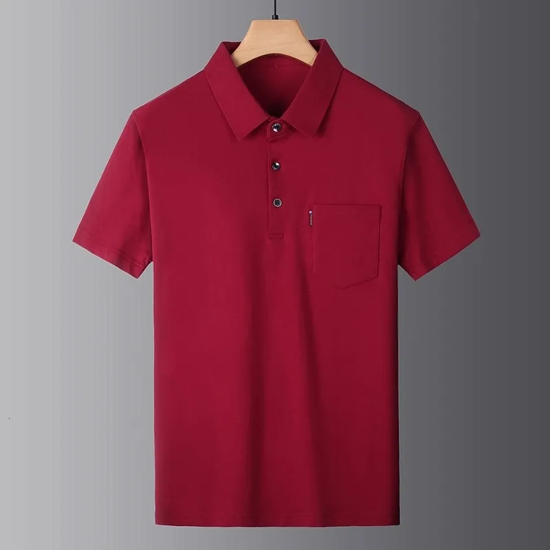 Men's Polos men's summer polo shirt Fashion High Quality Cotton Pocket Men's POLO Shirt Plus size 5XL 6XL 7XL 230316