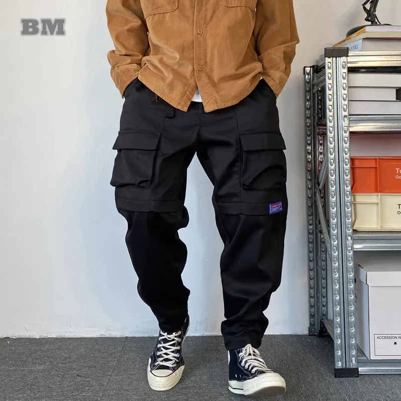 Pantalons pour hommes printemps automne mode Streetwear Cargo pantalons hommes vêtements grande taille pantalons décontractés japonais Harajuku noir tactique Joggers 230316