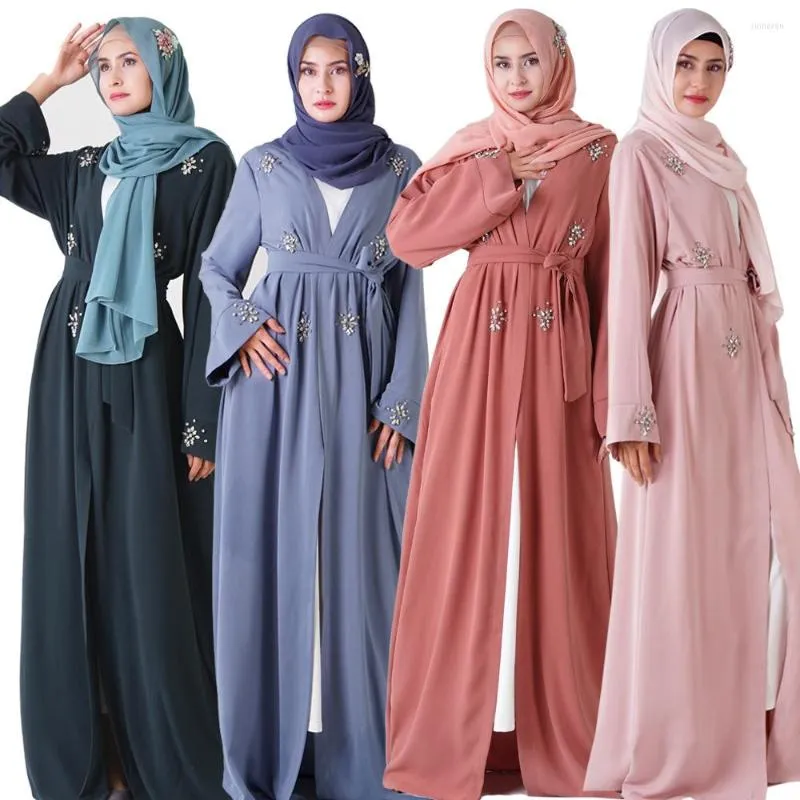 Abbigliamento etnico Abaya musulmano Abito da donna Jilbab Cappotto turco islamico Niqab Thobe Donna Velo Caftano