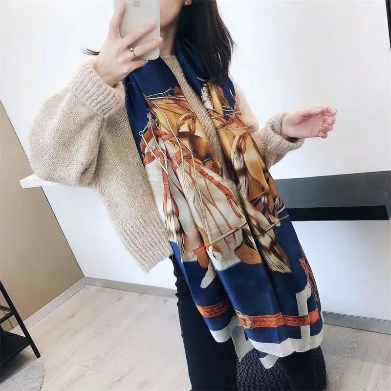 women silk designer gift scarf high quality summer scarf size 180x90cm Women Outdoor Beach Shawl Silk Scarves