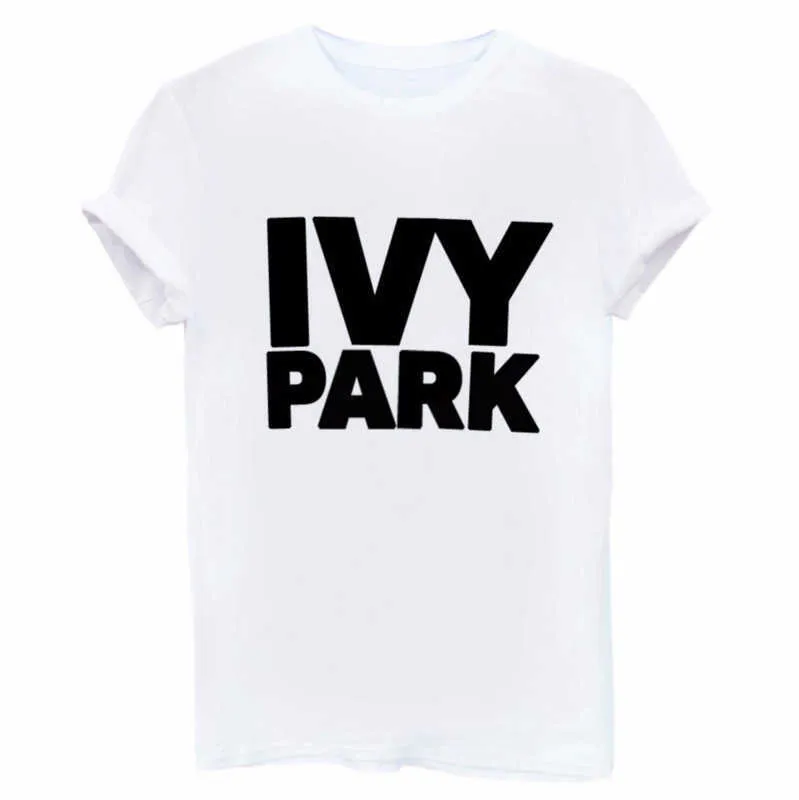 Coton nouvel été Ivy Park femmes t-shirt décontracté drôle en vrac blanc hauts noirs t-shirt Hipster rue à manches courtes femme chemises