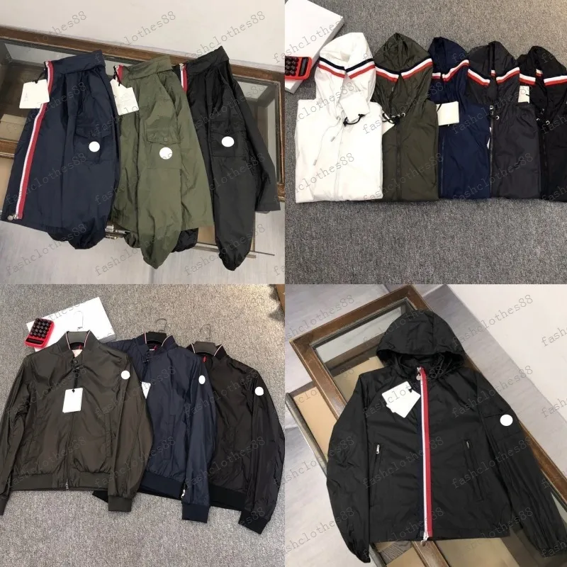 المصممين العلامة التجارية Windbreaker Mens مقنعين سترة خفيفة الوزن حماية الشمس ملابس الربيع سلبات الصيف الأكمام الذراع NFC ملابس الرجال