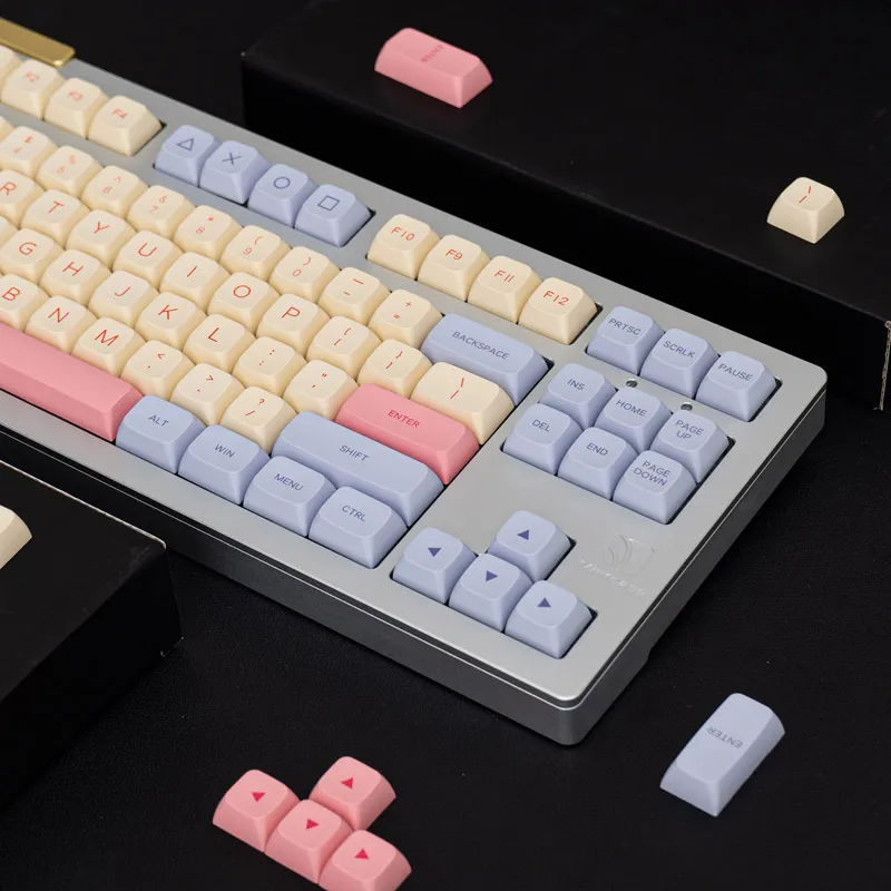 GMK MARSHMALLOW 128キーXDAプロファイルPBT KEYCAP DYE-SUB英語カスタムパーソナリティキーキャップ用のキーボード61/64/68