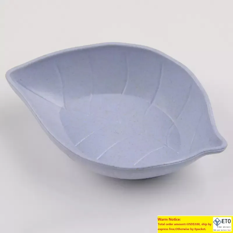 new super cute pink Leaf Shape small dish small bowl soy sauce fruit tableware flat and deep dish Wheat Straw Sushi plate