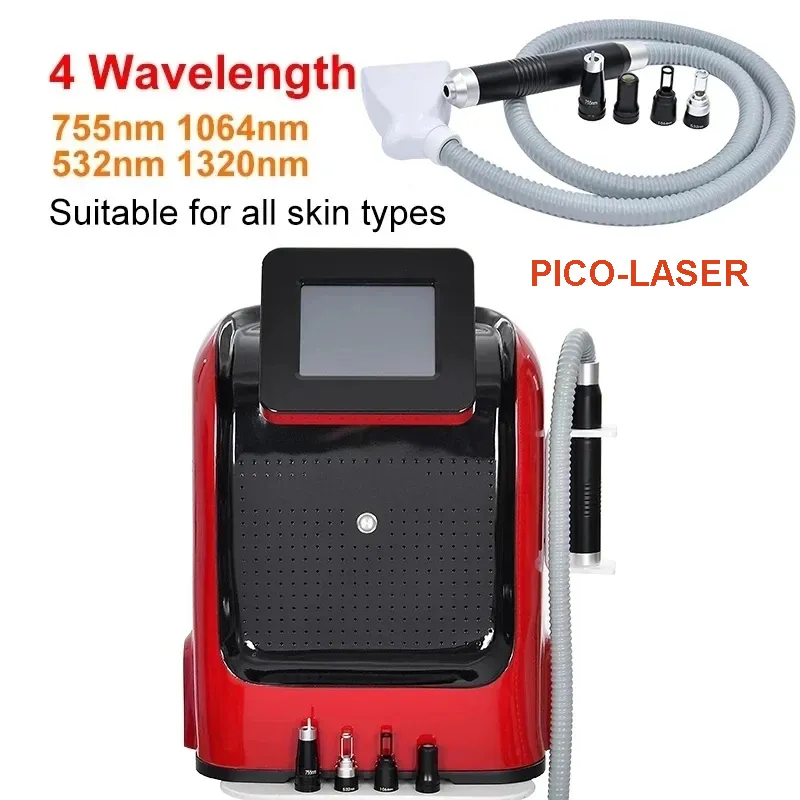 Pico lasermaskin tatuering pigment borttagning picosecond 1064nm 755nm 532nm 1320nm nd yag q-switched fräknad spot remover svart docka hudföryngring instrument