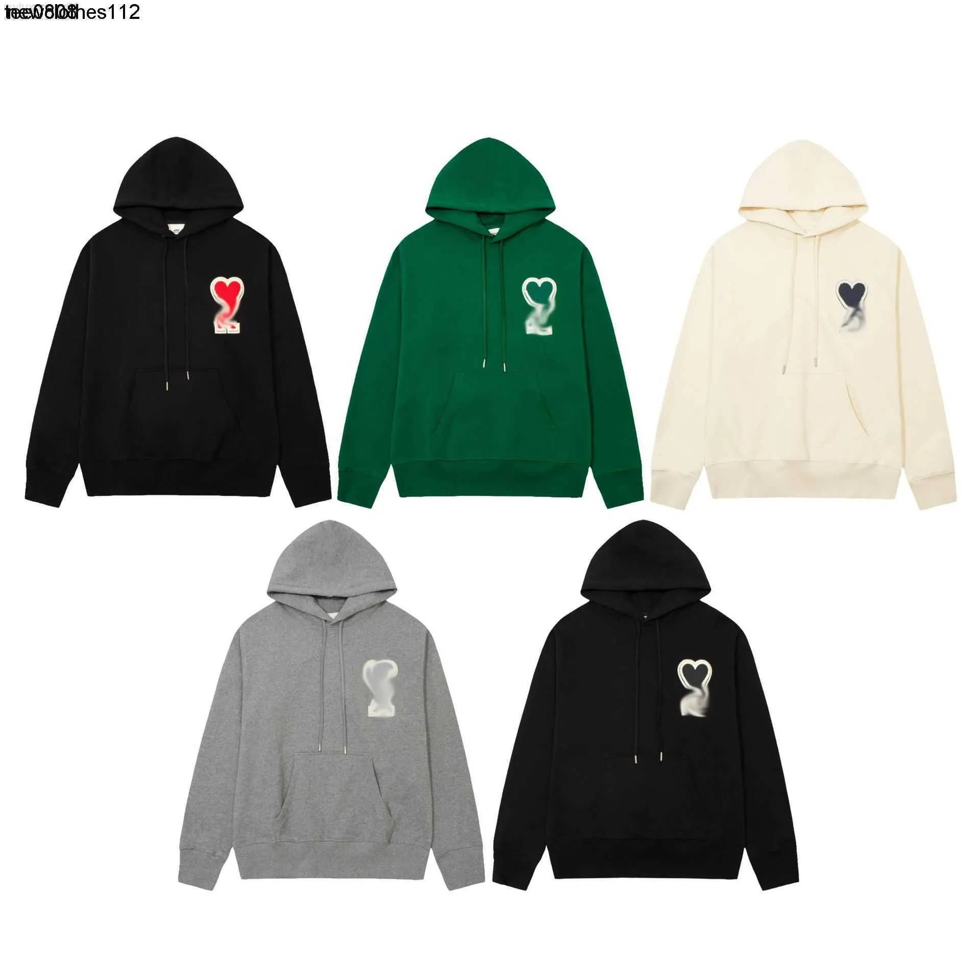 Street designer Fashion Hoodie Amis Love Men Women Fashion Label Embroidery Loose Fitting Lovers' Outfit Long Sleeved Hooded