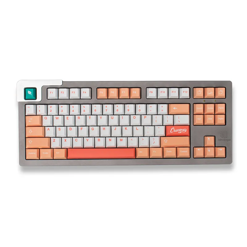 Gmk pêches crème grand ensemble profil cerise Pbt Keycap colorant-Sub anglais personnalisé personnalité Keycaps pour clavier mécanique 61/64/