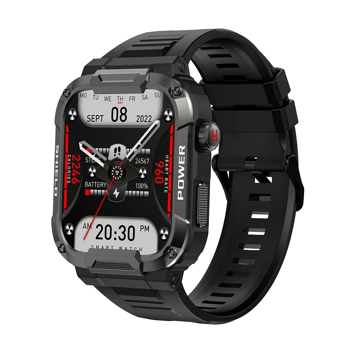 MK66 Rugged Smart Watch Masculino Bateria Grande Reprodução de Música Fitness Rastreador Bluetooth Discagem Chamada Esporte Smartwatch Para Homens