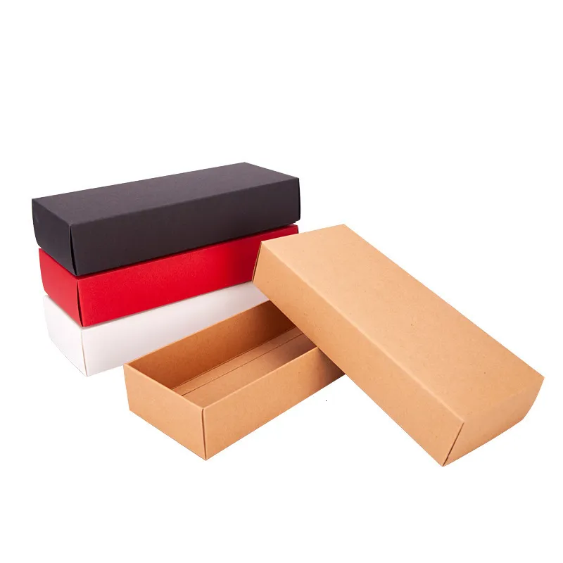 Papel de regalo 10 Unids / lote Negro / Blanco / Marrón / Rojo Papel Kraft Cajón de regalo Caja de cartón para regalo de boda Caja de regalo Cosméticos de té Envasado de dulces 230316