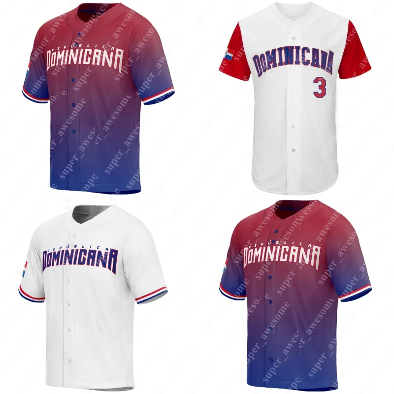 2023 Dominikanska republiken Baseball Jersey Manny Machado Juan Soto Julio Rodriguez Jeremy Pena Vladimir Guerrero Jr. Rafael Devers Willy Adames Gary Sanchez Javier