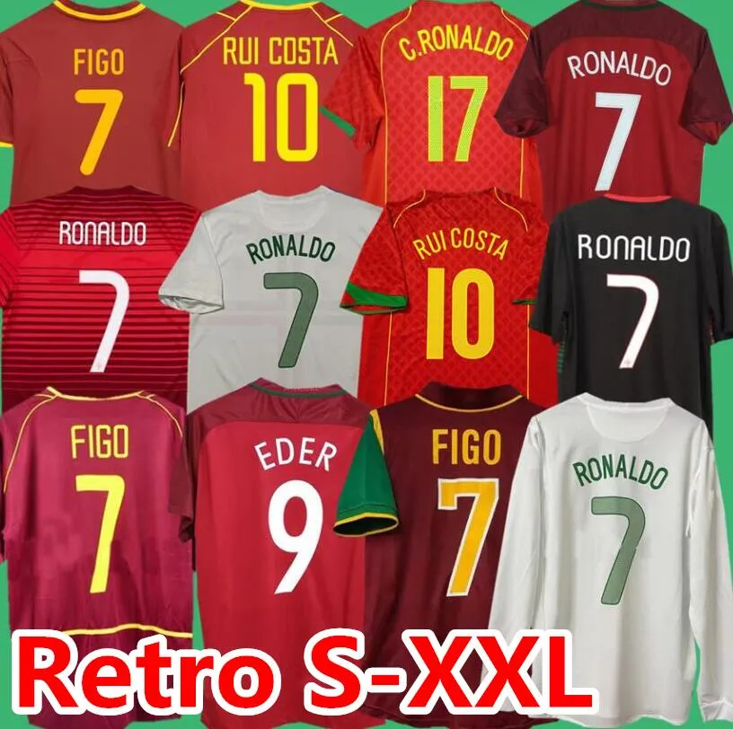 1998 1999 Portugal RUI COSTA FIGO Retro Soccer Jerseys 2012 2014 2015 2016 RONALDO 00 2002 10 12 15 16 2004 NANI R. MEIRELES DECO EDER Football Shirts