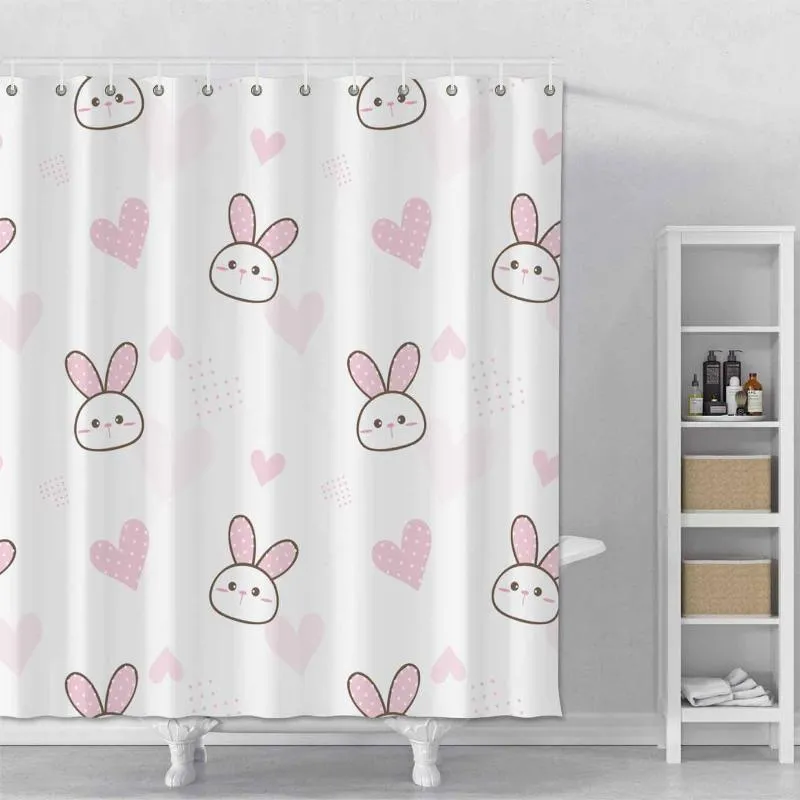 Cortinas de ducha linda fruta baño impermeable a prueba de moho con ganchos baño casero para