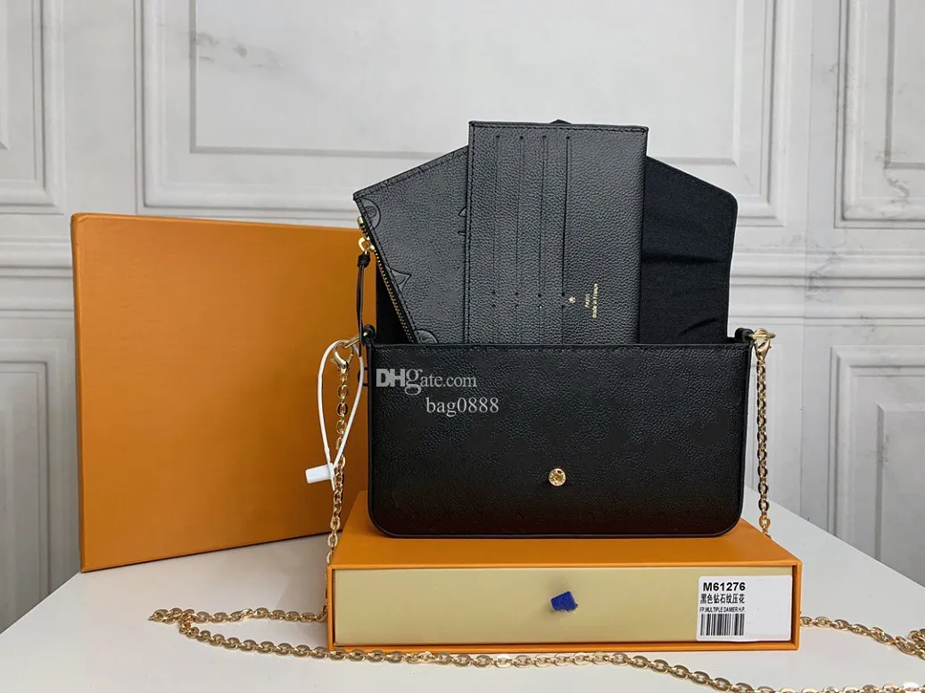 Pochette Classic Felicie Bag Bag Bag Wallet محفظة حقائب اليد الكتف حقيبة حقيبة القابض مع مراسلة التسوق مع صندوق