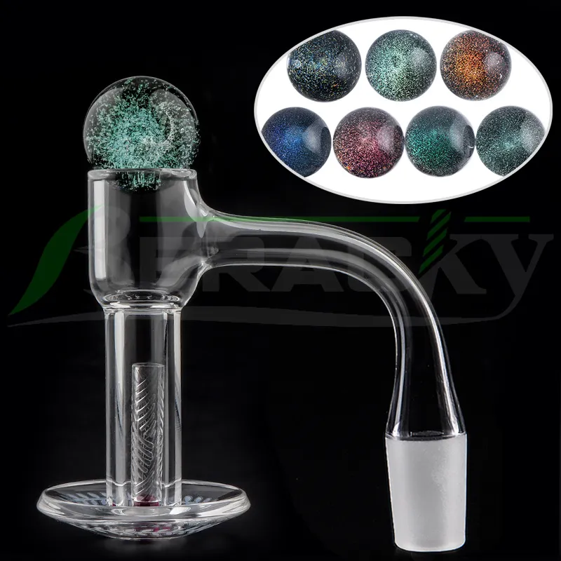 Beracky Full Weld Smoking Terp Slurper Quartz Banger with Dichro 유리 대리석 중공 쿼츠 알약 루비 진주 20mmod 물 봉에 대한 완전 용접 경사 가장자리 손톱