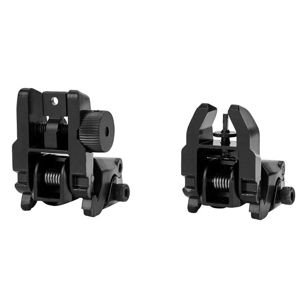 Tactical Front and Rear Flip Up Sight Full Metal Construction Micro Rifle Optic Sight for M4 AR15 fit 20mm Picatinny Rail