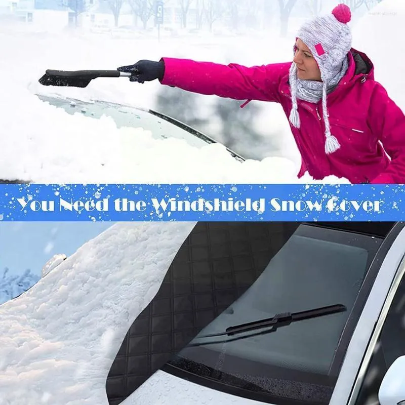 Winter Car Windshield Cover 4-layer Magnetic Shade Frost Ice Protector With Reflective Strip For Suv Mpv X4w8