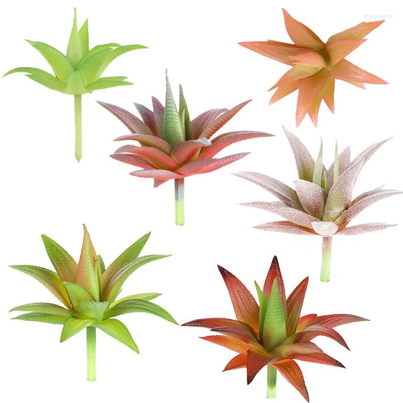 Dekorative Blumen Mini Simulierte Sukkulente Grünpflanze Beflockung Blume Aloe Arrangement Topflandschaft Zubehör DIY Ornamente Zuhause