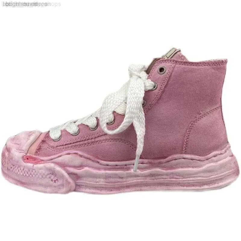 MIHARA YASUHIRO| ( A14TS601 PINK) DHgate.com:Mihara Yasuhiro Canvas High-Top Sneakers in Pink