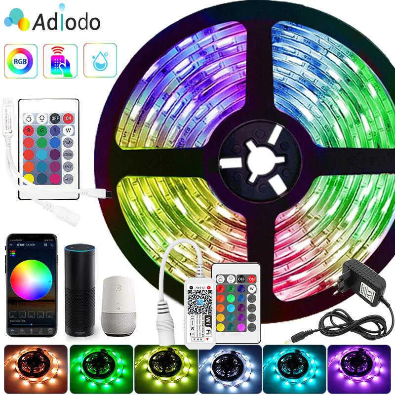 LED-Streifen, Alexa-LED-Band, wasserdicht, RGB 5050 2835, LED-Band, 12 V, WLAN, Bluetooth-Fernbedienung, Kinder-Eiswand, Zimmer-LED-Kettenbeleuchtung, P230315