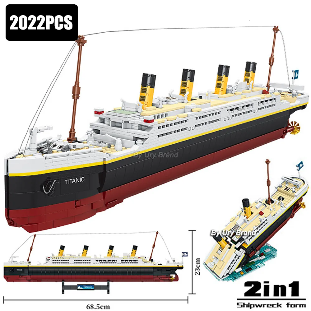 Titanic Model Creative Luxury Cruise Ship Set City Series Diy Boat Building Blocks Speelgoed voor kinderen volwassen cadeau