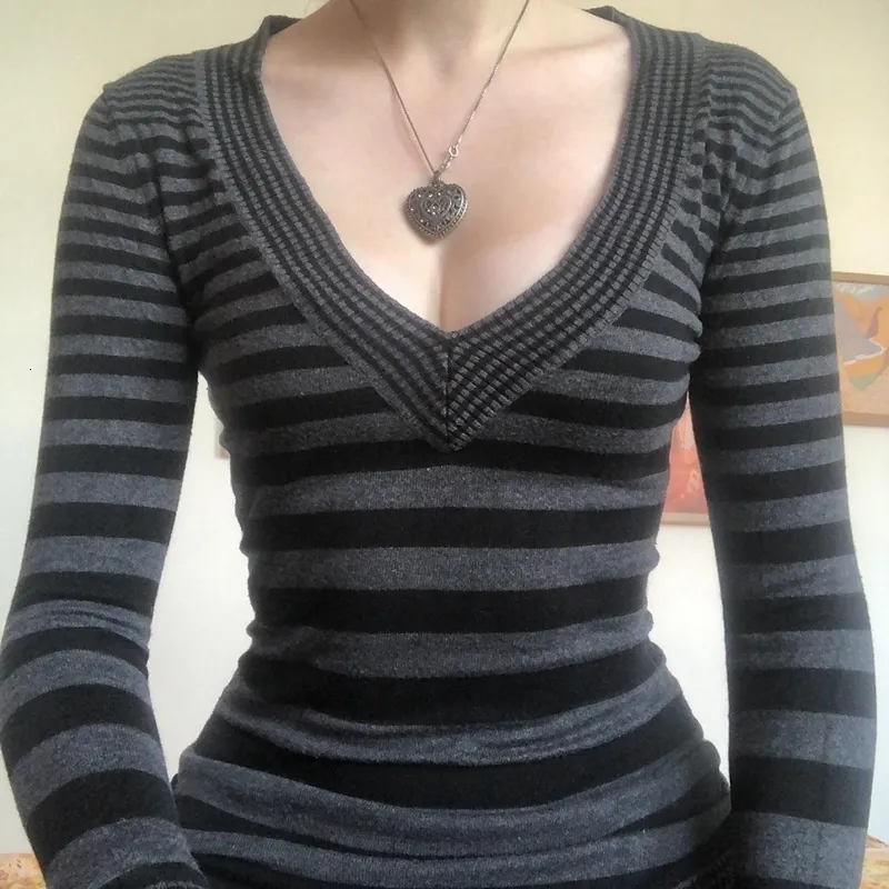 Y2K Grunge Emo 00s Vintage Womens Striped T Shirt Women Black/Grey Striped V Neck Jumper Top With Long Sleeves For Autumn Retro Mall Goth Style 230316 From Yougulao Manufacturer, $17.14 | DHgate.Com Y2K Grunge Emo 00s Vintage Womens Striped T Shirt Women Black/Grey Striped V Neck Jumper Top With Long Sleeves For Autumn Retro Mall Goth Style 230316 From Yougulao Manufacturer, $17.14 | DHgate.Com