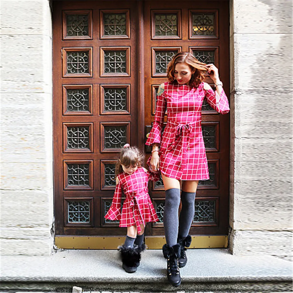 Mother daughter plaid dresses cheap