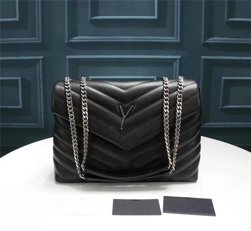 Womens Top Quality Designer Bag LOULOUs Bags Handbags Shoulder Bags For Women Tote Black Calfskin Classic Diagonal Stripes Quilted Chains Double Flap Cross Bodys From 53 44 DHgate