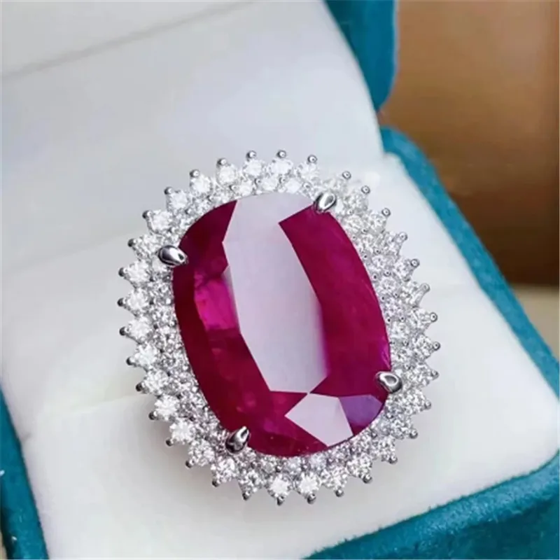 Luxury Lab Ruby Diamond Ring 925 Sterling silver Engagement Wedding Band Rings for Women Men Birthday Party Jewelry Gift