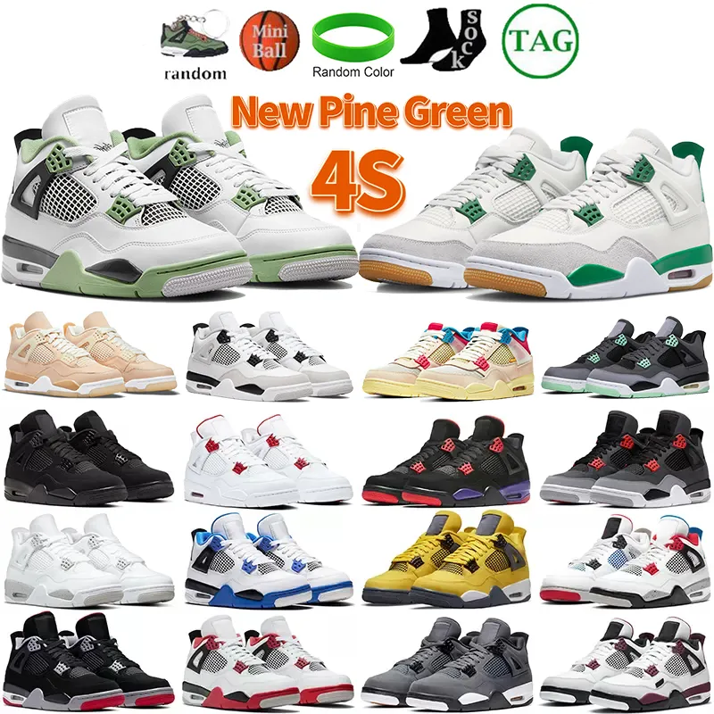 New 4s Basketball Shoes for Men Women Fashion Trainers Mens Sports Shoe PINE GREEN Seafoam A Ma Maniere Violet Ore SP Taupe Haze Laser Black Gum Womens Sneakers