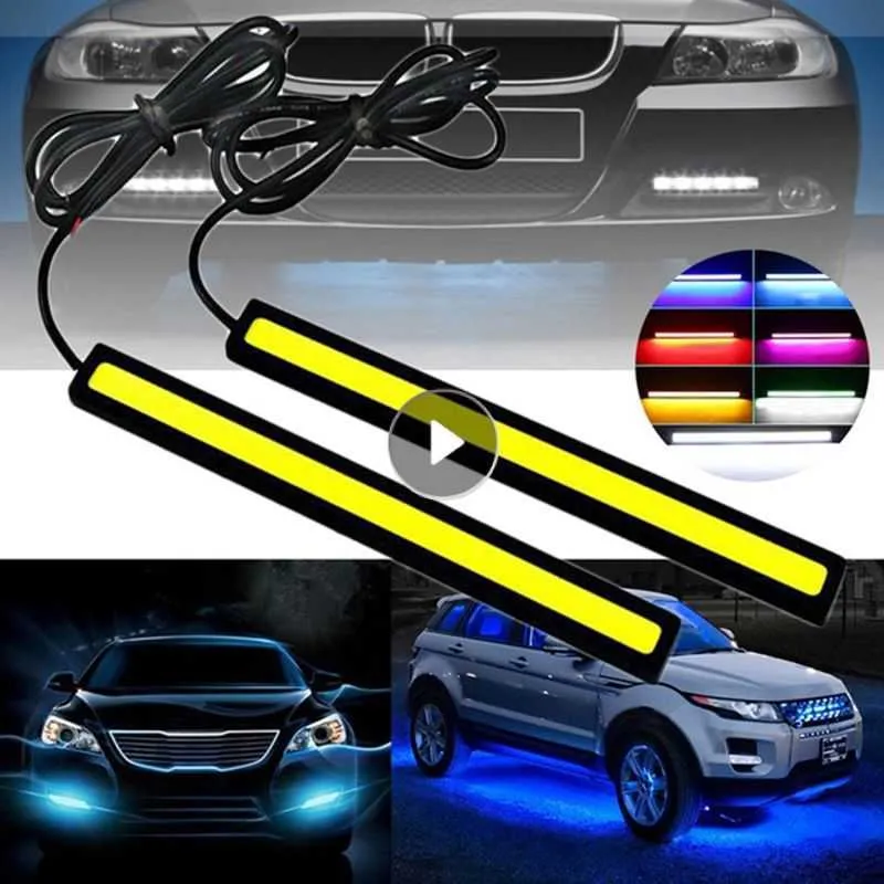 LED Strips 2pcs LED Car Strip Lights Bar Interior Lamp White Waterproof Van Caravan Boats Day Light Car Styling Running Lights 12V P230315