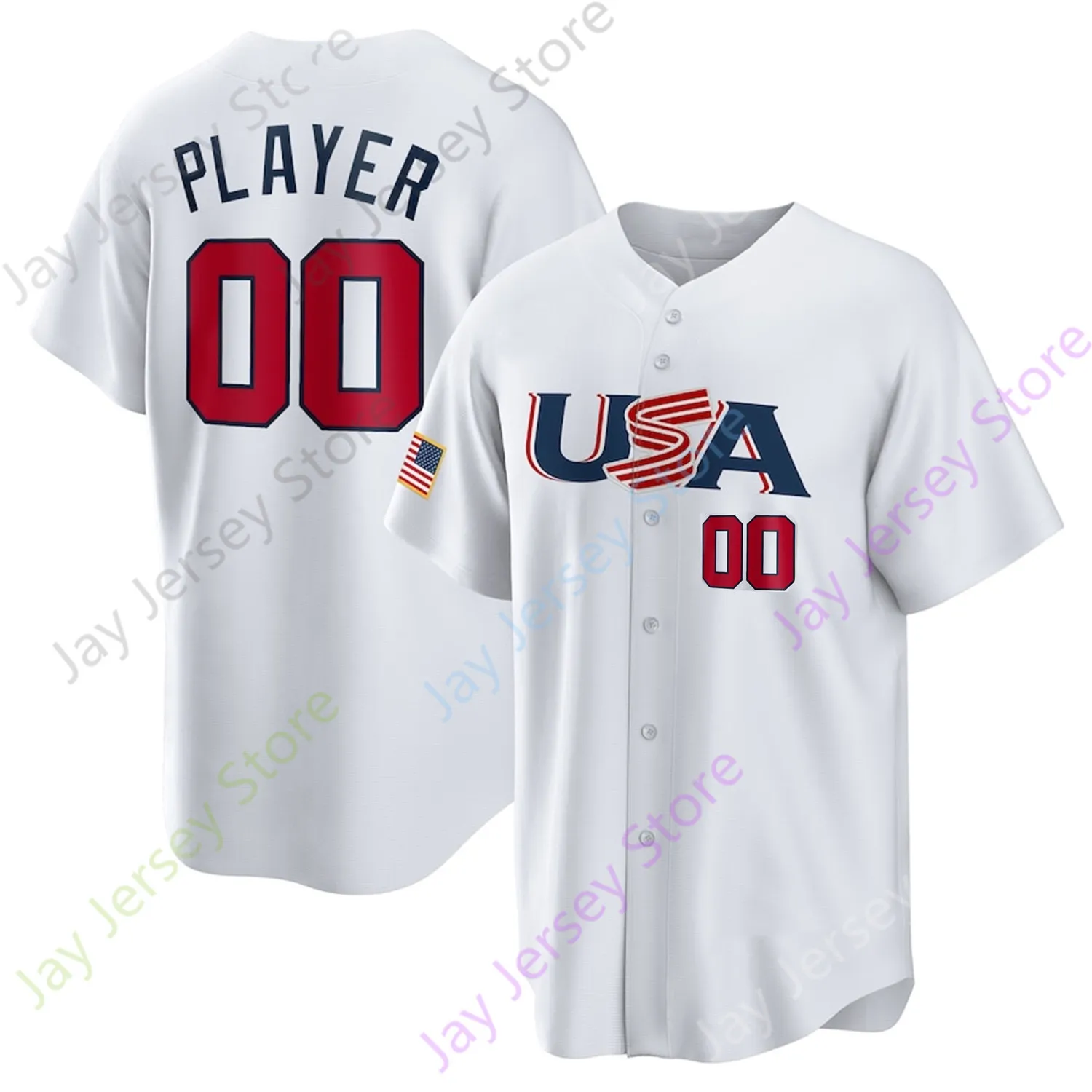 Men's 2026 WBC USA Team Baseball Jersey Aaron Judge Mookie Betts