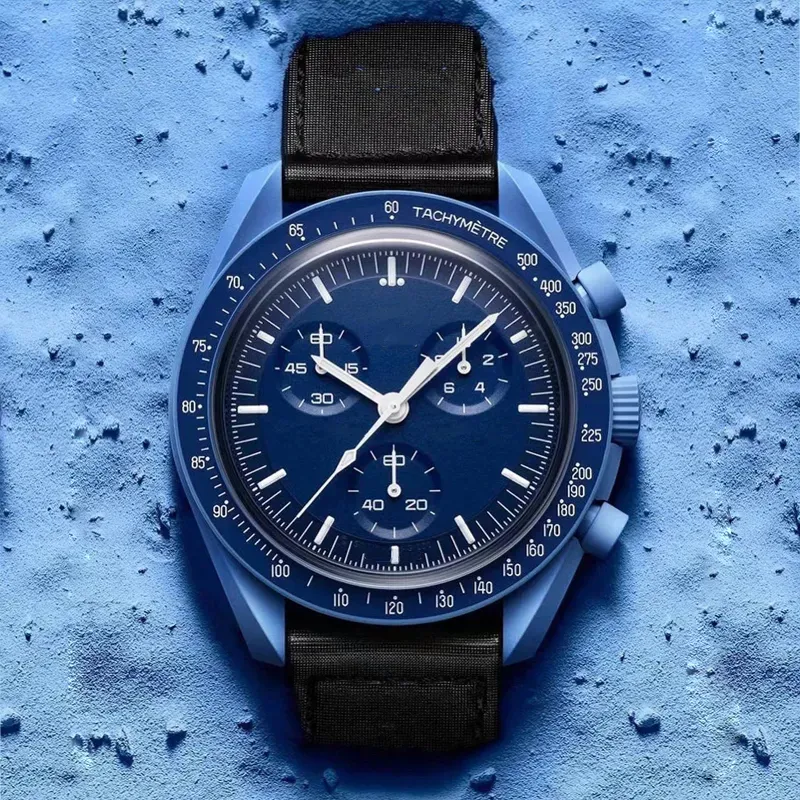 Moon Quarz Chronograph Watch Full Function Chronograph With