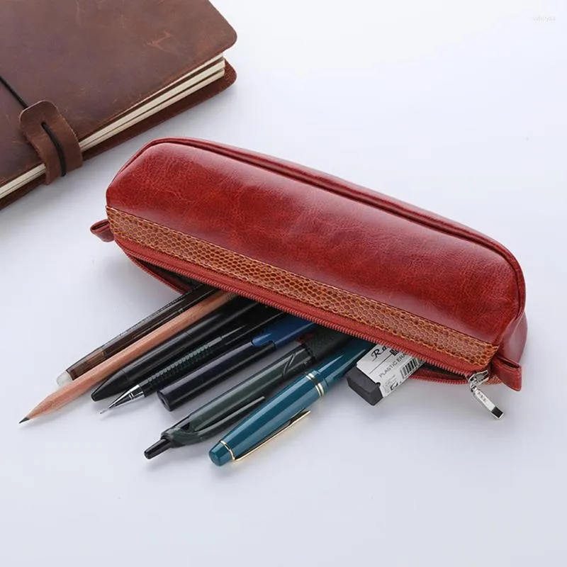 1pcs PILOT Classic Retro PU Pencil Case Simple Large-capacity Multi-function Student Stationery Bag Pcs119