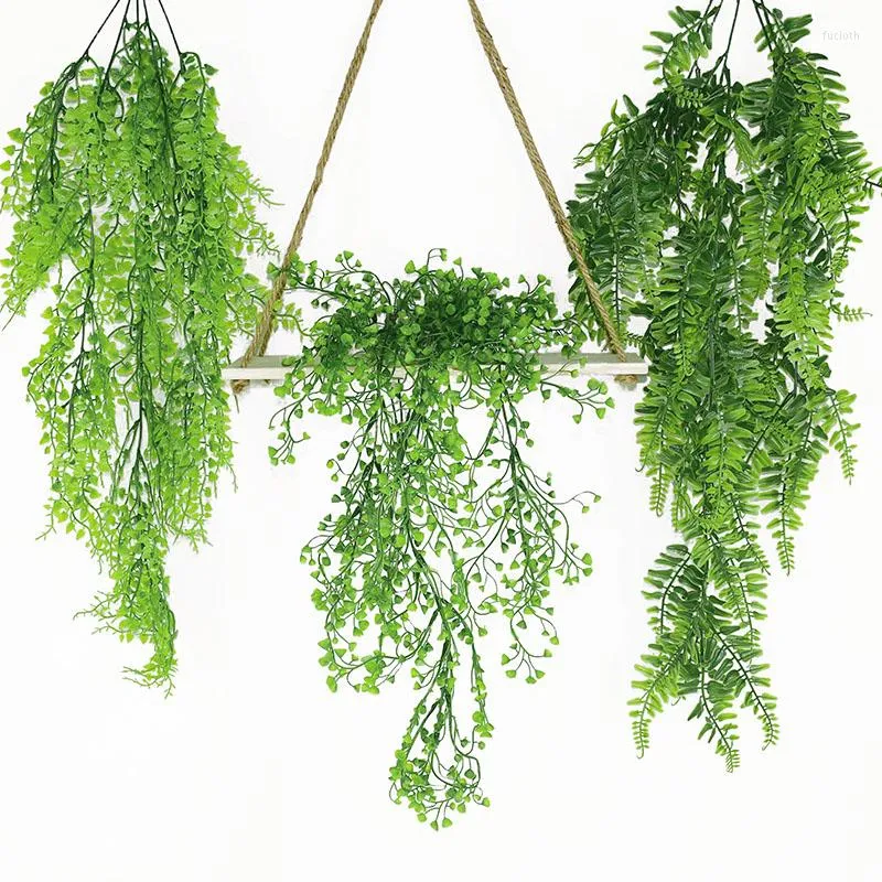 Dekorativa blommor 1st Fake Hanging Plants Artificial Vines Wall Green Leaves Ivy For Home Garden Pot Decor Wedding Party Arch Leaf Branch