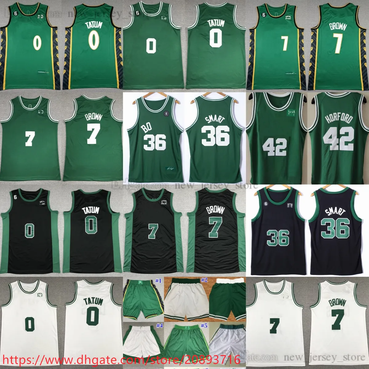 New XS-6XL Man Women Youth Basketball 0 Jayson 7 Jaylen Tatum Brown Jersey Ed Kids Boys 36 Marcus 42 Horford Smart Jerseys Black White