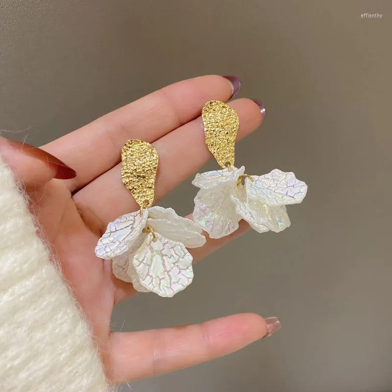 Backs oorbellen Koreaanse harsschaal bloem geen oren gatenclip op freshing temperament scheurpetaal zonder piercing