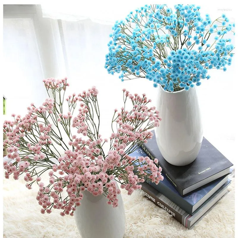 Decoratieve bloemen 10 stcs 65 cm Echte touch Witte gypsophila Kunstmatige bloem thuis tuin slaapkamer woonkamer festival feest decoratie nep