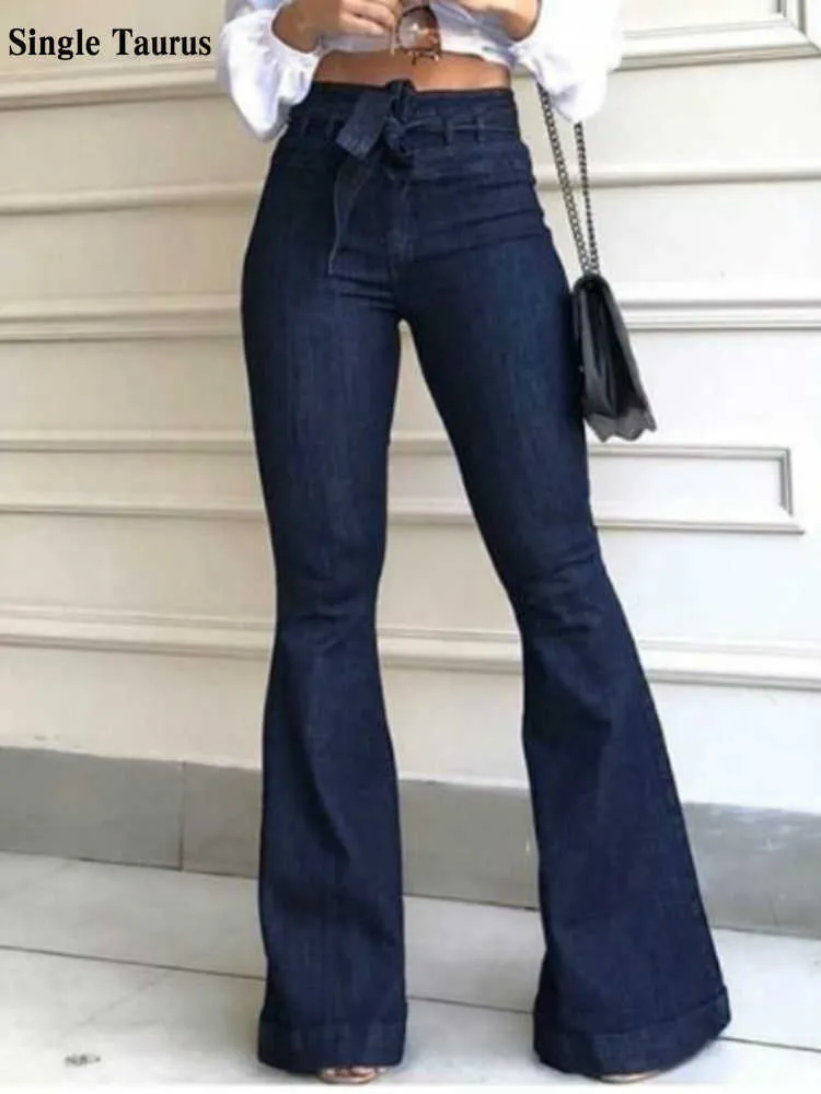 Women's Jeans High Waist Bellbottom Jeans Streetwear Fashion Blue Jeans Femme Push Up Slim Denim Pants Women Mon Black Sexy Flare Jeans 2022 L230316