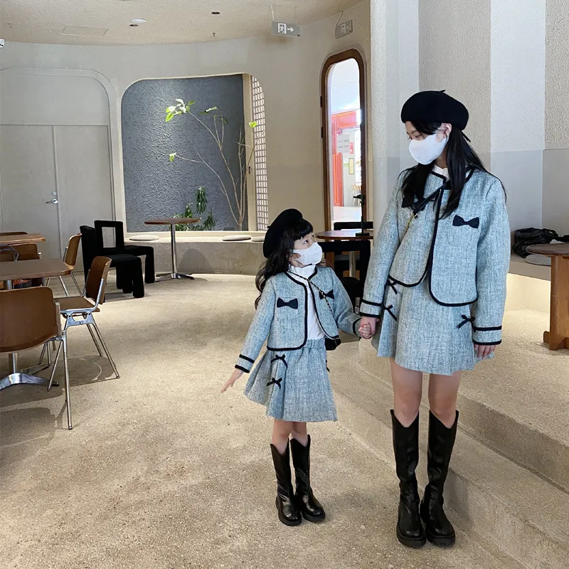 Designer mom and shop daughter matching outfits