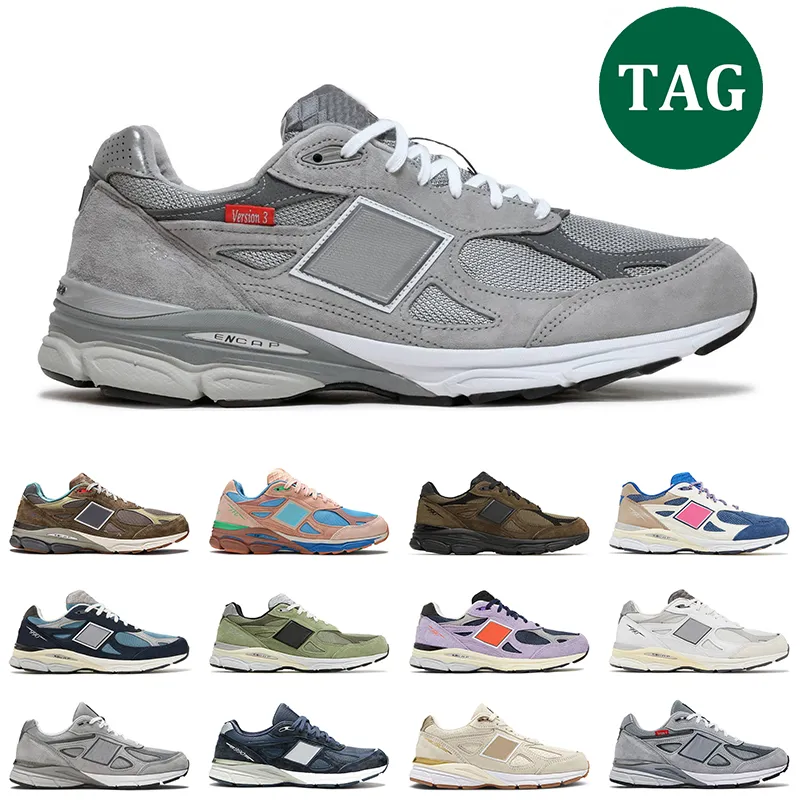 990 V3 Grå skor män kvinnor Castlerock Raw Amethyst Elephant Grey Olive Gräsand Blå 990s V4 Navy herrtränare