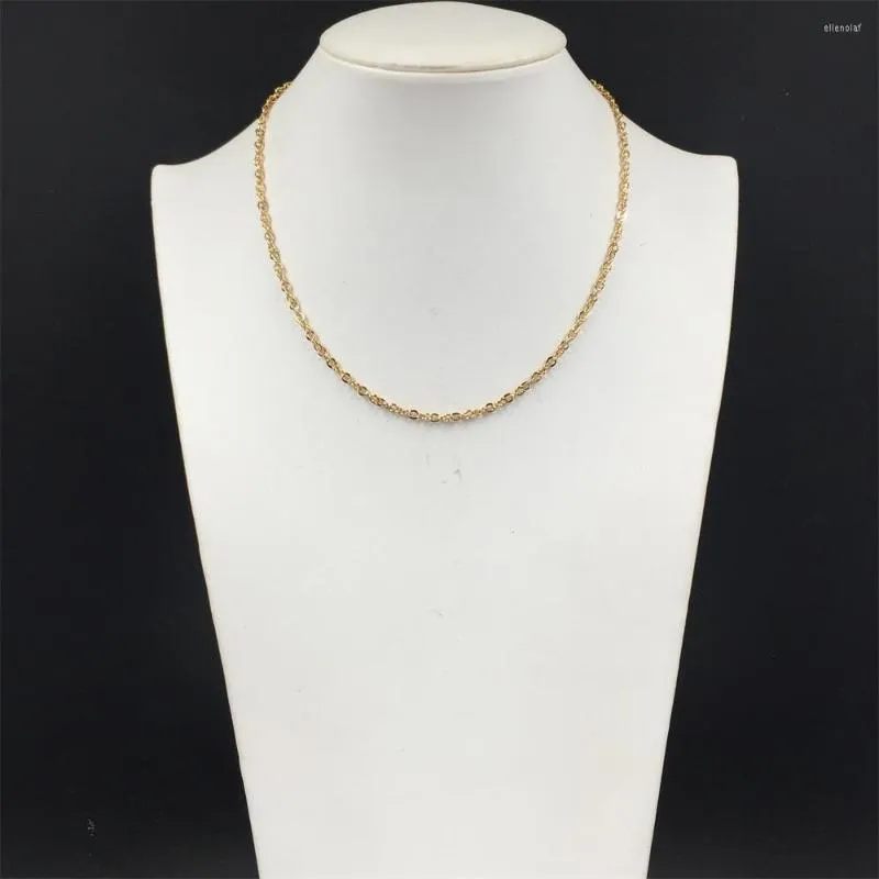 Chains Super High Quality 18K Gold Plating Necklace For Women Girl Elegatn Delicate Tiny Bare Chain Basuc Matching Jewelry Accessory