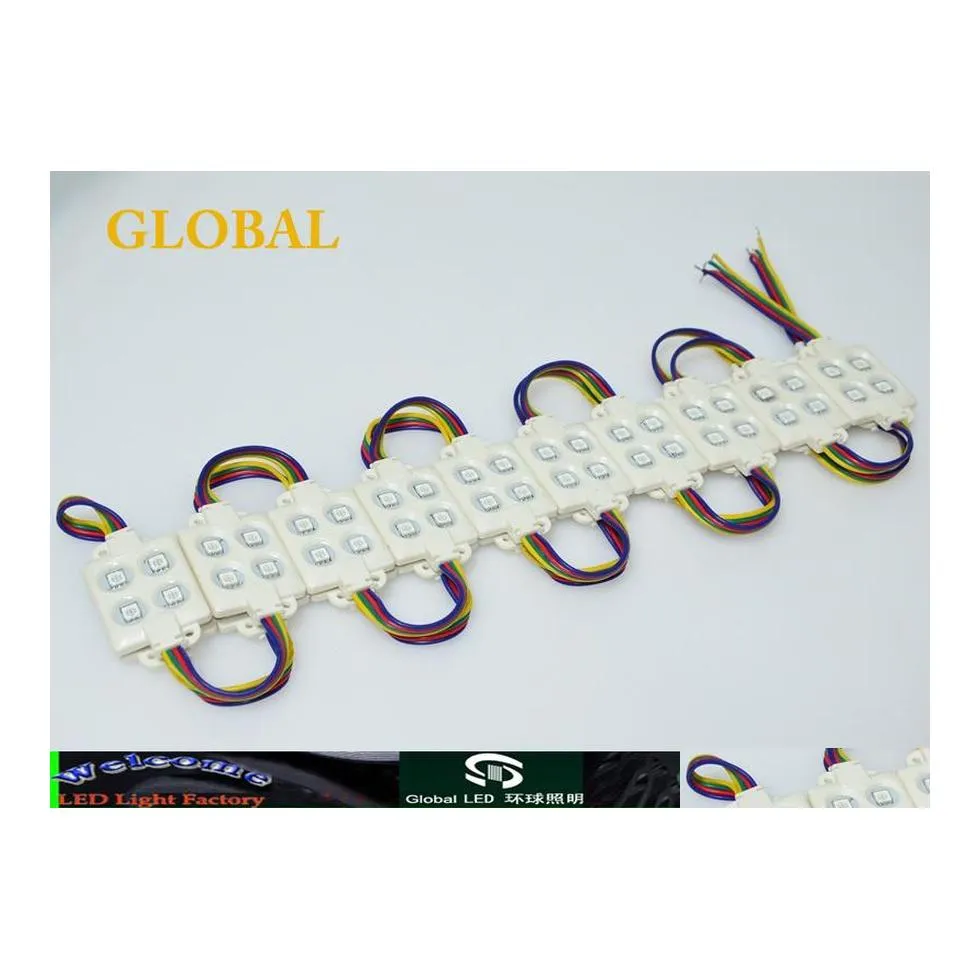 Modules Led Injection Abs Plastique Smd5050 Mode Smd 4 Leds Dc12V Rgb Ip67 Lumières étanches Annonces Drop Delivery Lighting Holi Dhtb4