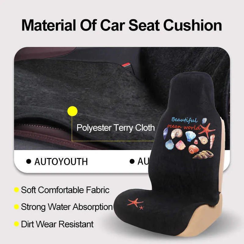 New Shell Print Towel Seat Cushion Beach Mat Anti-dirty Front Seat Covers Universal Fit Seat Protector Pet Mat Sports Car-Styling