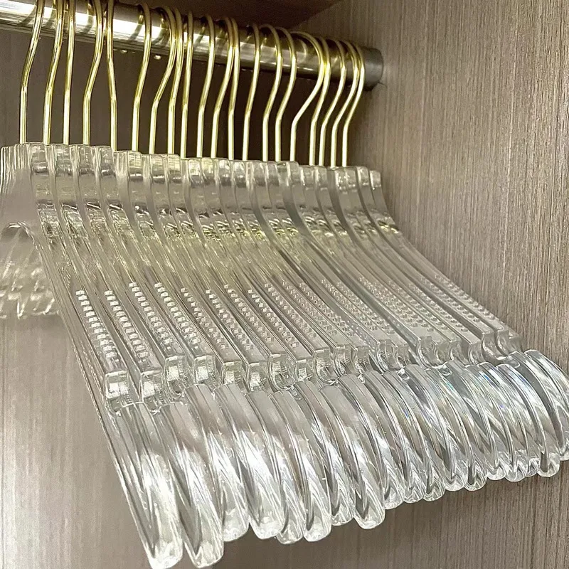 Hangers Racks 6 pcs Transparent Acrylic Clothes Hanger Racks Half Dozen Clear Hangers Ideal For Store Display Customizable Wholesale 230316