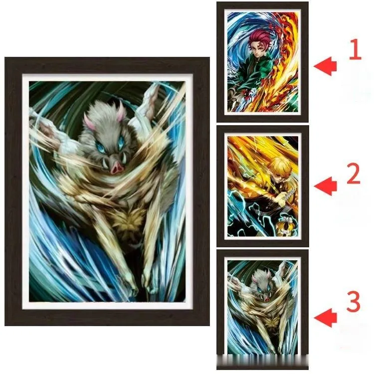 3D stereoscopic painting multi-style gradual change poster anime naked eye painting wholesale retail PET raster painting 30-40cm Gifts