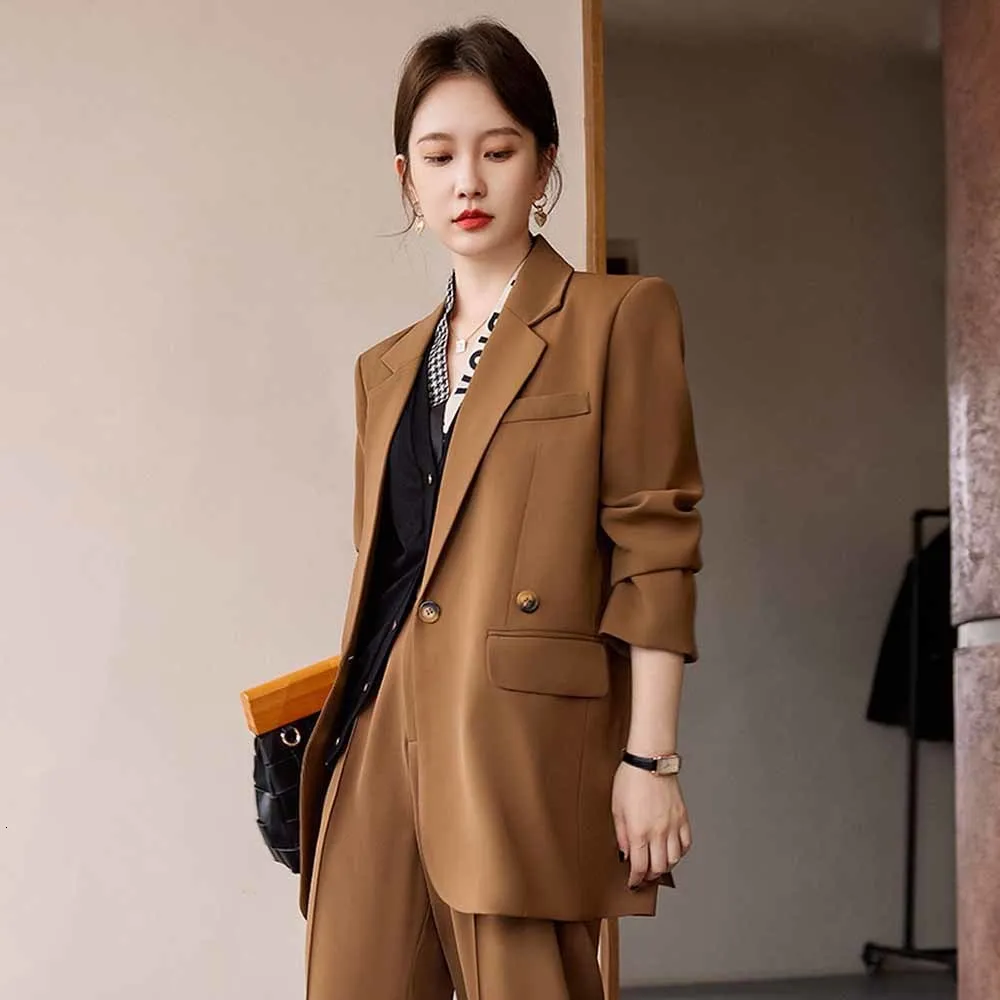 Женские костюмы Blazers Spring Elegant Women Pant Set Set Office Lady Busines