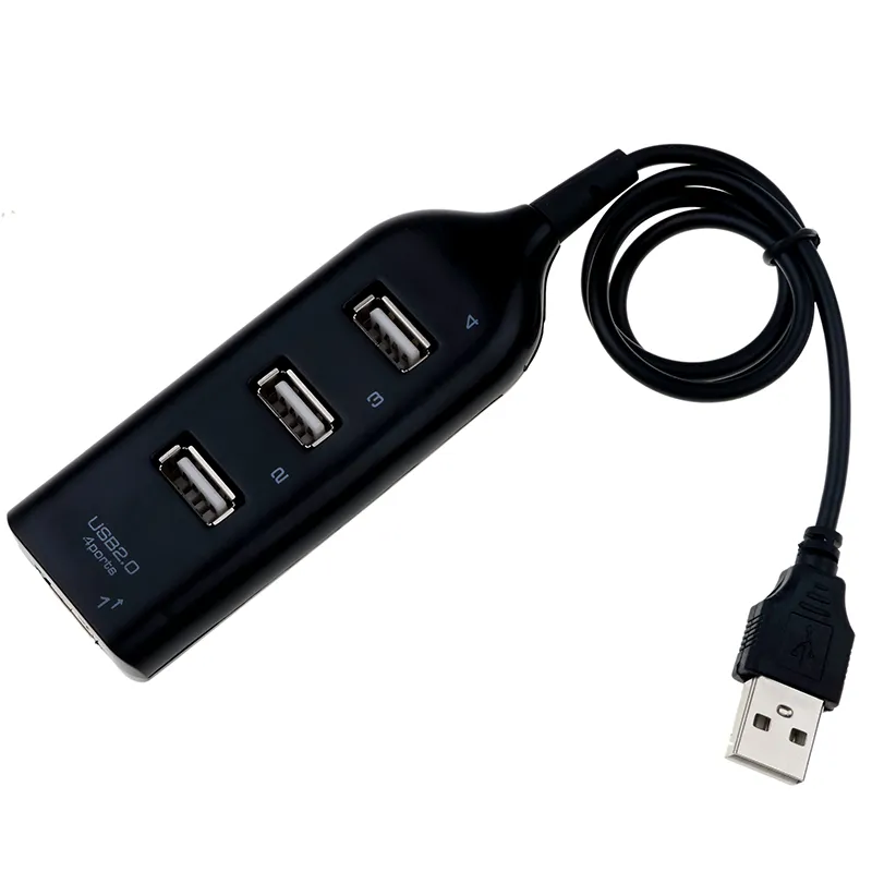 USB 2.0 Hub Multi USB Splitter 4 Expander Mailt Hub Используйте адаптер питания USB2.0 Hub с аксессуарами для компьютера для ПК