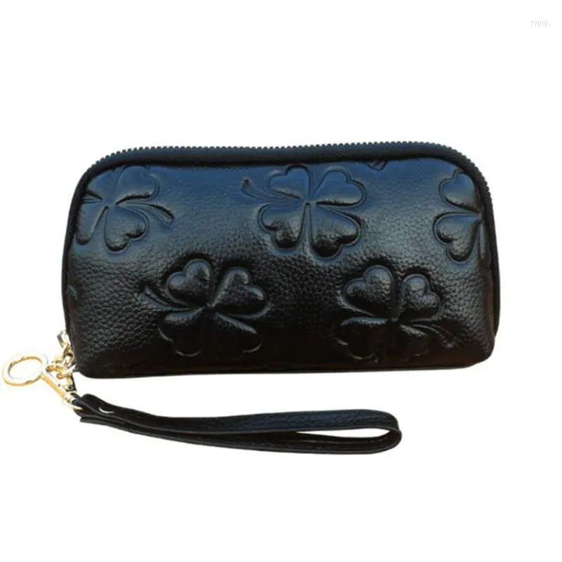 Cosmetic Bags Female Real Cowhide Leather Bag Women Clutch Mobile Phone Ladies Party Handbag Evening Make Up Pocket Purse