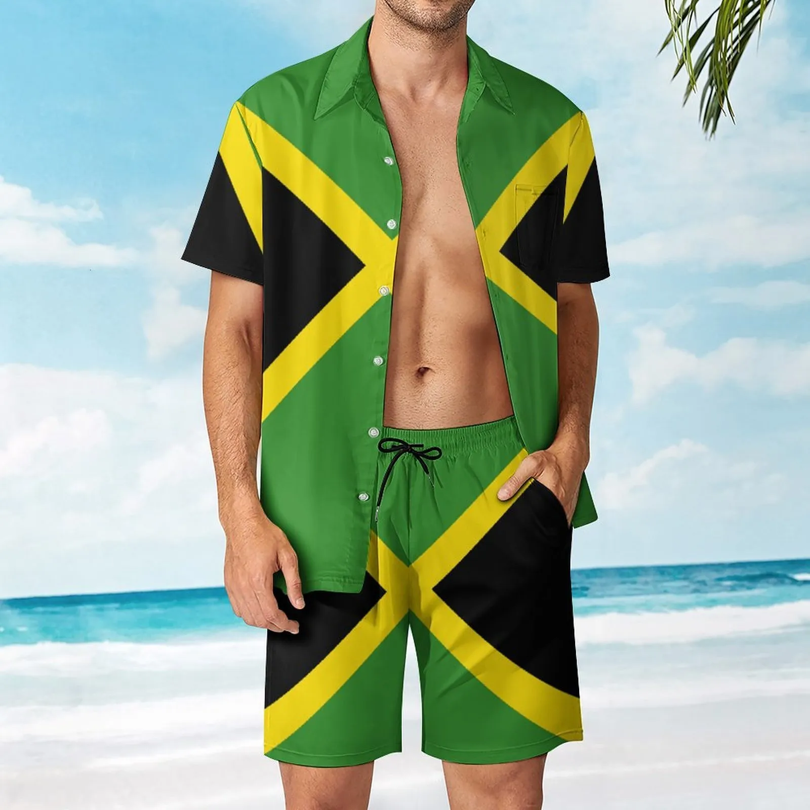 Tracksuits voor heren Jamaica Beach Suit grappig 2 stuks Kwaliteit Home EUR -maat 230314